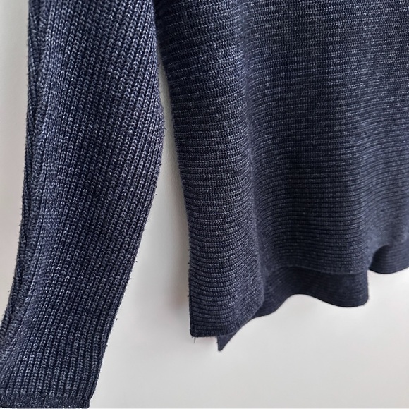 Benedetta B. Merino Wool Cashmere Blend Mock Neck Ribbed Sweater Size L - Picture 4 of 8
